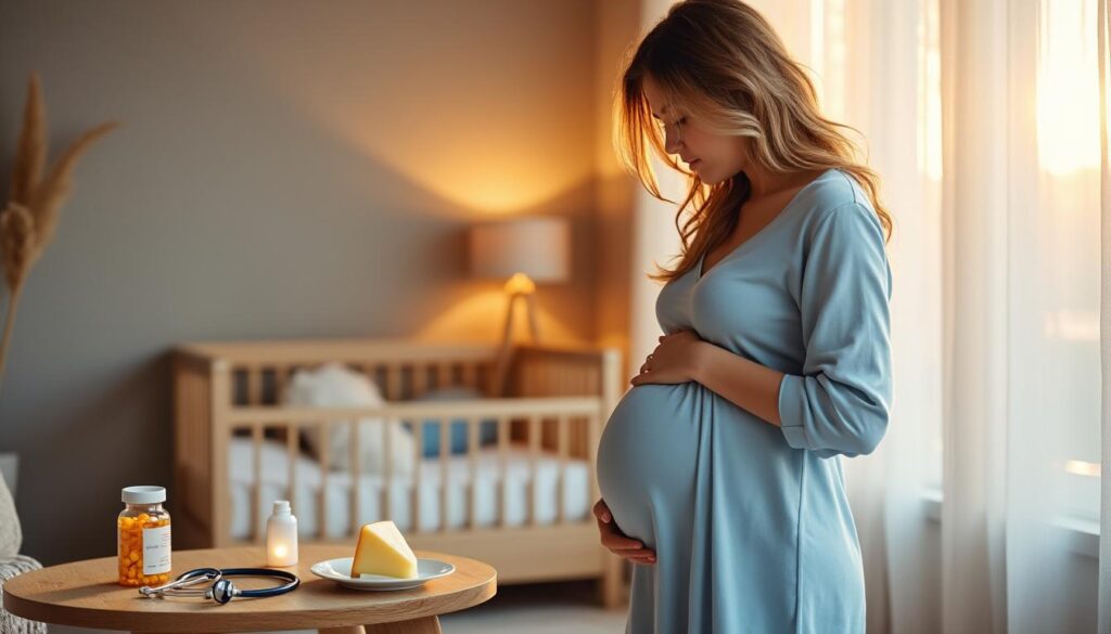 découvrez les risques potentiels de la consommation d'emmental pendant la grossesse pour la santé de la maman et du bébé, et obtenez des conseils pour une alimentation sûre.